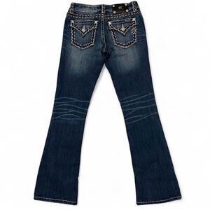 Miss Me embroidered red mid rise signature Bootcut Jeans